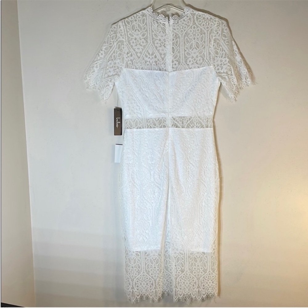 Lulu's Remarkable White Lace Midi Dress. Medium. NWT. - Picture 14 of 15